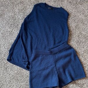 Everlane Navy Short Sleeve Knit Top - Women's